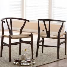 The wishbone dining chair is available in natural, white and black. Baxton Studio Wishbone Mid Century Dark Brown Finish Wood Chair 2 Piece Set 2pc 3494 Hd The Home Depot