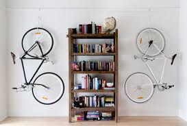 When You Re Apartment Is Low On Floor Space Hang Your Bike Up On The Picture Rail Like I Did Bike Storage Apartment Bike Storage Hanging Bike Rack