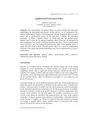 Pdf Applied And Professional Ethics