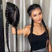 Celebrity Lace Front 26 Inch Double Braided Or Striaight Wig Wig Hairstyles Front Lace Wigs Human Hair Virgin Hair Wigs