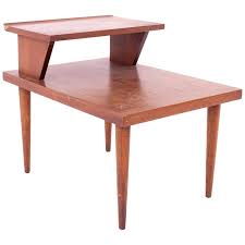 Pair of lane walnut end tables w drawer mid century modern mcm side tables 60s. Merton Gershun For American Of Martinsville Midcentury 2 Tier Side End Table At 1stdibs