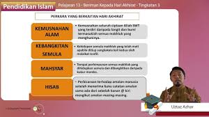 Beriman kepada hari akhir memiliki manfaat yang banyak dan pengaruh yang baik bagi seorang muslim, di antaranya: F3 Islam 03 03 Beriman Kepada Hari Akhirat Jom Tuisyen