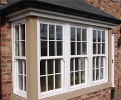 A bow window also projects beyond the exterior wall, but bow windows are typically comprised of four or more similarly sized windows. Wooden Bay Box Sash Windows Manufacturer Clapham Timber Casement Double Glazed Windows