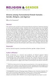.marriage and divorce act (umda) was an attempt by the national conference of commissioners on uniform state laws to make marriage and divorce laws umda has been partly enacted only in a handful of states. Pdf Divorce Among Transnational Finnish Somalis Gender Religion And Agency