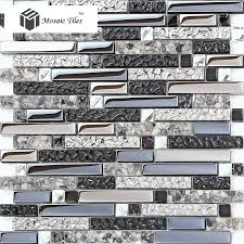 Glass tile makes the space feel larger because it bounces light throughout your bathroom. Tst Glossy Chipstile Black Blue Glass Mosaic Backsplash Ideas Bathroom Kitchen Decor Mosaic Discount Glass Tiles Cheap Glass Glass Tile Cheap Mosaic Backsplashglass Mosaic Backsplash Aliexpress