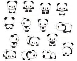 Black And White Panda Background Panda Clip Art Panda Clip Art Panda Clipart Cute Panda Etsy Cute Panda Panda Drawing Kawaii Panda