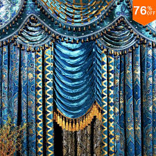 Truly look custom and are very heavy. Window Romantic Valance Beaded Curtain For Living Room Gold Blue Curtains Blue Velvet Curtains Valance Curtain For Living Room Room Curtains Velvet Curtainsfashion Curtain Aliexpress