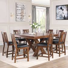 Magnus 9 Piece Counter Height Dining Set In 2020 Counter Height Dining Room Tables Counter Height Dining Sets Counter Height Dining Table Set