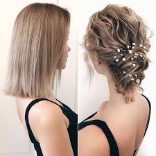 10 Increibles Ideas De Peinados Para Cabello Corto Short Hair Updo Short Wedding Hair Thick Hair Styles