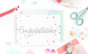 Calligraphy is an artistic writing style where the pressure is varied to create thick and thin lines, all in a single stroke. Congratulations Free Lettering Worksheet Vial Designs