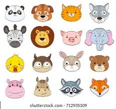 See cartoon animals stock video clips. Set Cartoon Animal Faces On White Stock Vector Royalty Free 712935109