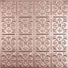 Lowes drop ceiling as a drop ceiling tiles not true representations of gallery modern drop ceiling tiles mm thick these 2×2 panels add detail and dimension to were installed the 6th is missing tile. Ceilume Fleur De Lys Copper Ceiling Tiles 2 Ft X 2 Ft Pack Of 4 10192209 4 Rona
