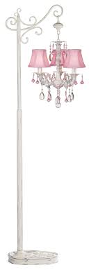 Pretty In Pink Three Light Floor Stand Chandelier 64835 27319 Lamps Plus Chandelier Floor Lamp Clear Glass Chandelier Floor Lamp Bedroom