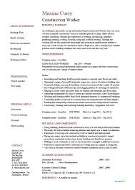 construction worker resume example, cv