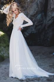 Long Sleeve Chiffon Tulle Lace Wedding Dress June Bridals In 2020 Winter Wedding Dress Wedding Dresses Satin Modern Wedding Dress