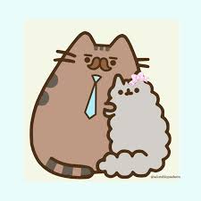 father with daughter portrait pusheen cat pusheen cute pusheen