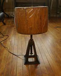 Adjustable Car Jack Stand Table Lamp 95 00 Gallon Glass Jars Lamp Metal Lighting