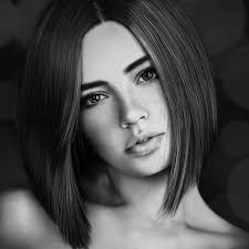 Black And White Woman Portrait Drawing Representation Portrait Photography Women Female Portrait Portrait