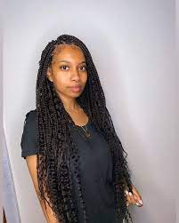 40 Bohemian Box Braids Protective Hairstyles Ideas Coils And Glory Bohemian Box Braids Braided Hairstyles Braids With Curls