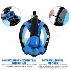 Silikon Tam Yuz Dalis Maskesi Scuba Sualti Seaview Disli Yuzme Snorkel Maske Gopro Kamera Tutucu Standi Set Earplugs Comfort Fit Bicycle Helmet