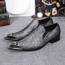 Men's formal shoes at myntra: Choudory New Fashion Luxury Mens Dress Shoes Mocassim Masculino Silver Shiny Men Formal Party Business Shoes Shoes Business Shoes Fashionshoes Dress Shoe Aliexpress