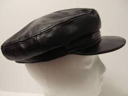 Men S Black Leather Motorcycle Usa Bikers Cap Hat Old School Sz Medium M Seifter Mens Black Leather Hats For Men Black Leather