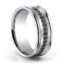 Black And White Gold Mens Wedding Bands Benchmark 14k White Gold Ring With Black Diamonds With Images Black Diamond Ring Black Diamond Wedding Bands Mens Wedding Rings