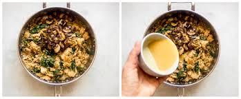 Mushroom and garlic quinoa salad. One Pot Chicken And Quinoa In Mustard Sauce Little Broken