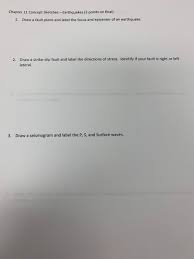 The area along a fault where slippage first occurs is called the focus. Solved Chapter 11 Concept Sketches Earthquakes 3 Point Chegg Com