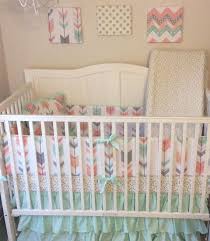 Mint peach is a culinary adventure that sometimes involves my favorite herb and fruit. 20 Coral Mint Peach And Gray Nursery Ideas Baby Girls Nursery Crib Bedding Grey Crib Bedding