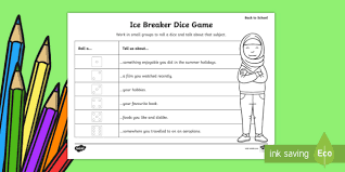 Get to know you games for small groups. Back To School Icebreaker Dice Game Teacher Made