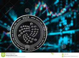 Iota Coin Cryptocurrency On The Chart Background Stock Photo