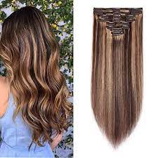 10 22inch Double Weft 100 Remy Human Hair Clip In Extensions Grade 7a Quality Full Head Thick Long Soft Silky Straight 8pcs 18clips For Women Fashion In 2021 Human Hair Clip Ins