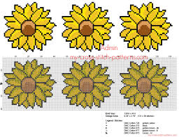 Simple Cross Stitch Floral Border With Sunflowers Height 40