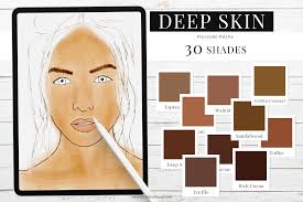 Award winning · photo editing · new in · complete package Deep Skin Tones Procreate Color Palette By Christine Fleury Thehungryjpeg Com
