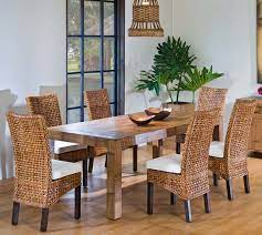 Indoor 7 Piece Rattan Wicker Dining Set Wicker Dining Room Chairs Modern Dining Furniture Dining Chairs