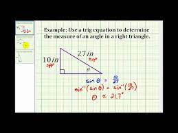 Such an angle is called a right angle. Example Determine The Measure Of An Angle Of A Right Triangle Using A Trig Equation Youtube