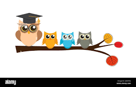 Owl Teacher Education Concept Template. Illustration Stock Photo - Alamy