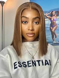 Amazon.com : ISEE Wear and Go Glueless Wigs Human Hair Pre Plucked Pre Cut  Ombre Highlight Bob Wig Human Hair for Women 180% Density 4x4 Straight ...