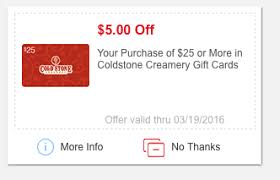 11 states and puerto rico have a cash back policy that lets you return your gift cards for cash. Meijer Get A 25 Coldstone Creamery Gift Card For Only 20