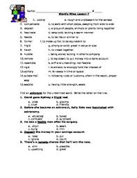 Which word is the synonym for the underlined word? Wordly Wise Lesson 7 For 3000 Book 5 By Meaghan Leslie Tpt