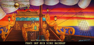 Pirate Ship Deck Scenic Backdrop Pirate Jollyroger Peterpan Dance Theatreworld Backdrops Pirate Ship Pirates