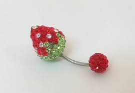 Red Strawberry Belly Ring Very Cute Belly Rings Belly Button Rings Belly Button Piercing Jewelry
