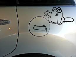 Gas Tank Fuel Car Vinyl Sticker Funny Cat Empty Reminder Etsy Simons Cat Cat Stickers Funny