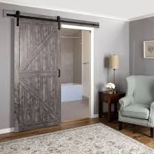 Truporte 36 In X 84 In Iron Age Grey K Design Solid Core Interior Composite Barn Door With Rustic Hardware Kit Bd Interior Barn Doors Home Room Divider Walls