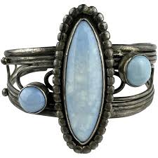Jerry Roan Vintage Silver and Larimar Cuff Bracelet
