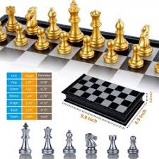 Italfama designed a matching chess board specifically for this chess set and together you have a spectacular chess set display! Gold Silver Folding Magnetic Travel Chess Set