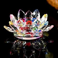 Swarovski crystal lotus candle holder. Crystal Lotus Candlestick Colorful Glass Flower Candle Tea Light Holder Buddhist Indian South Asian Candle Holders Accessories Home Garden