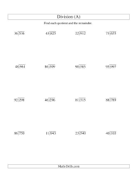 The sign of the result is always the same as the sign of the first parameter. Long Division Two Digit Divisor And A Three Digit Dividend With A Remainder A