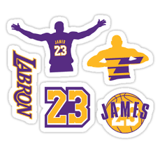 Lebron James 2018 Los Angeles Lakers Sticker Pack The Labron 23 Gold And Purple Festa De Basquete Desenhos Para Parede De Quarto Bolos Primeiro Aniversario